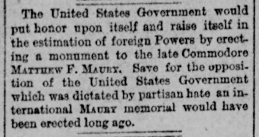 Matthew Fontaine Maury: Richmond Dispatch · Feb 9, 1890