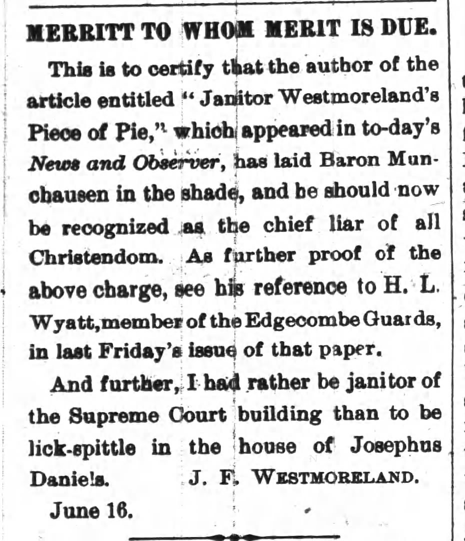 Josephus Daniels: The Gazette (Raleigh, NC) · Jun 19, 1897