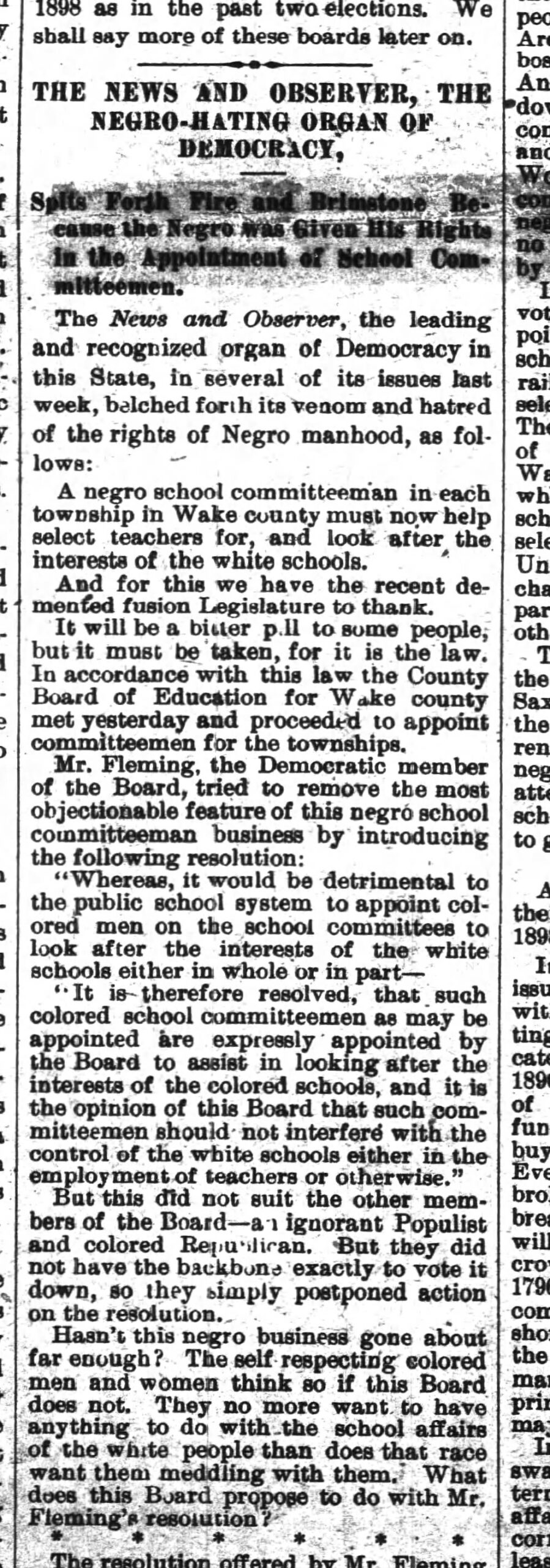 Josephus Daniels:  The Gazette (Raleigh, NC) · Jul 24, 1897