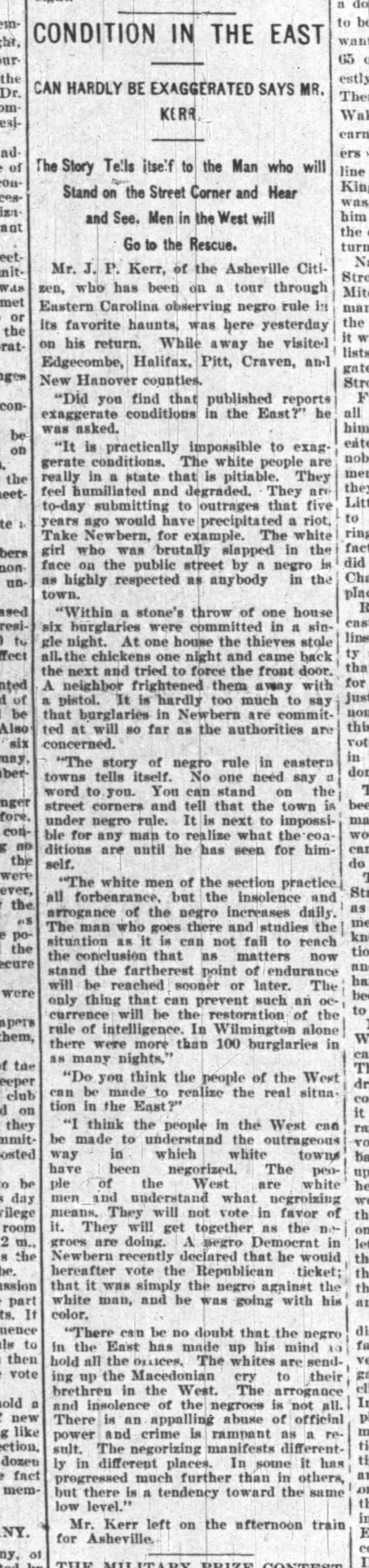 Josephus Daniels:  The Raleigh News & Observer · Sep 10, 1898