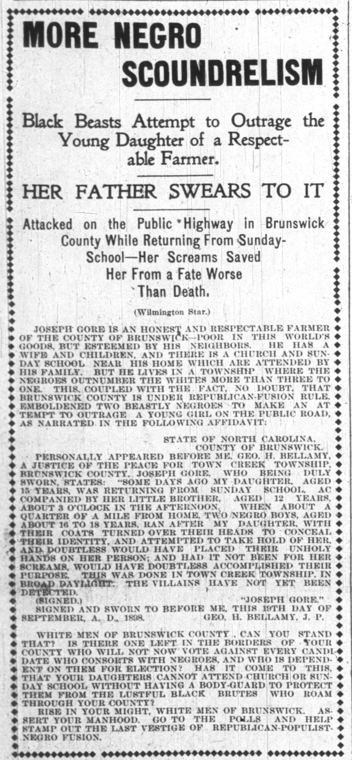 Josephus Daniels: The Raleigh News & Observer · Sep 23, 1898