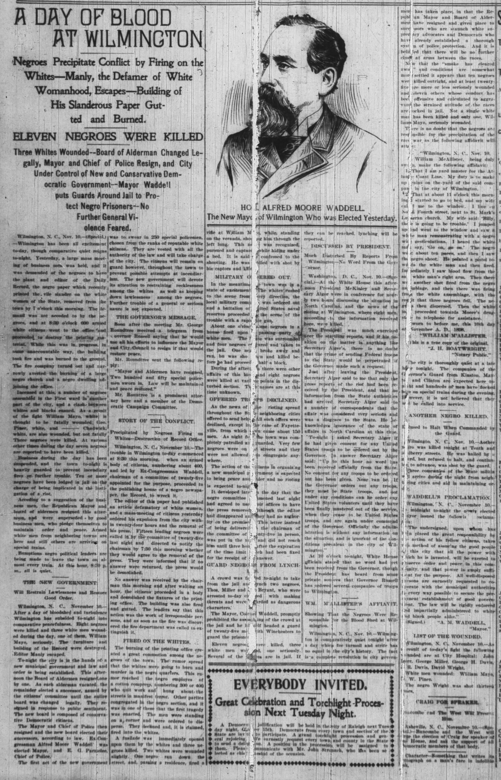 Josephus Daniels: The Raleigh News & Observer · Nov 11, 1898