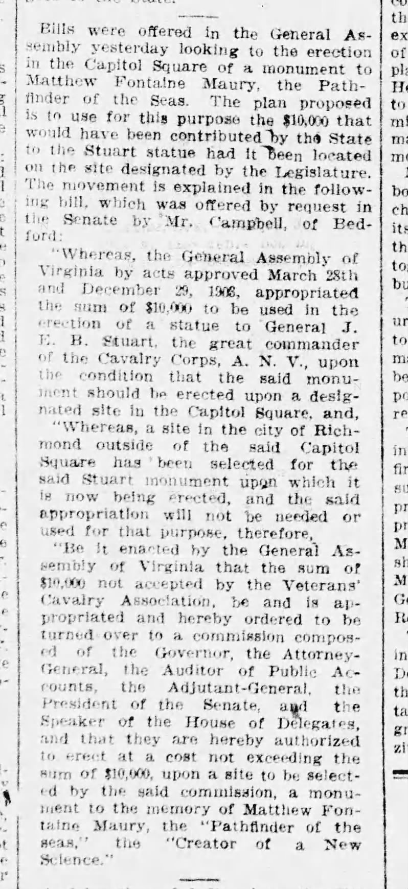 Matthew Fontaine Maury: Richmond Times-Dispatch · Feb 3, 1906