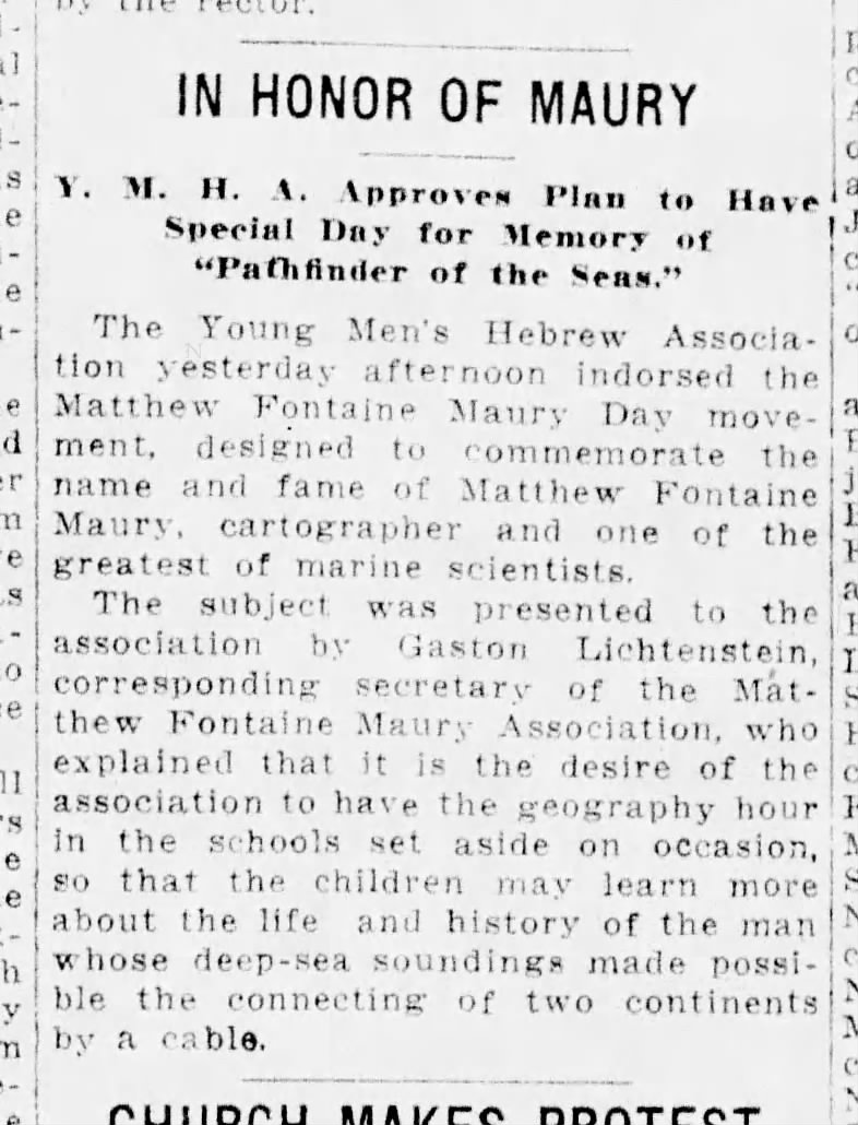 Matthew Fontaine Maury: Richmond Times-Dispatch · Apr 17, 1916