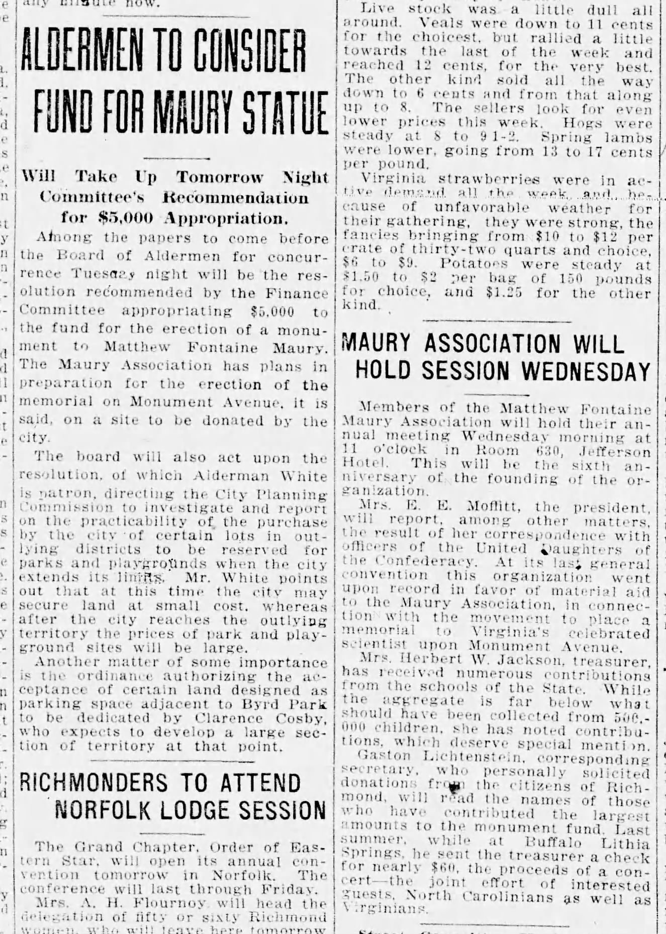 Matthew Fontaine Maury: Richmond Times-Dispatch · May 9, 1921