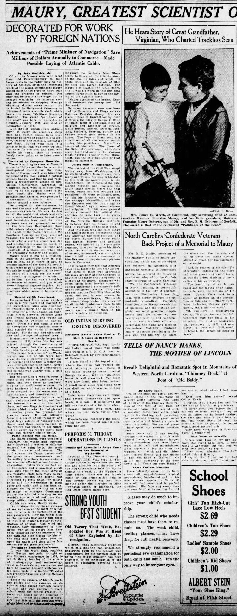 Matthew Fontaine Maury: Richmond Times-Dispatch · Sep 4, 1921