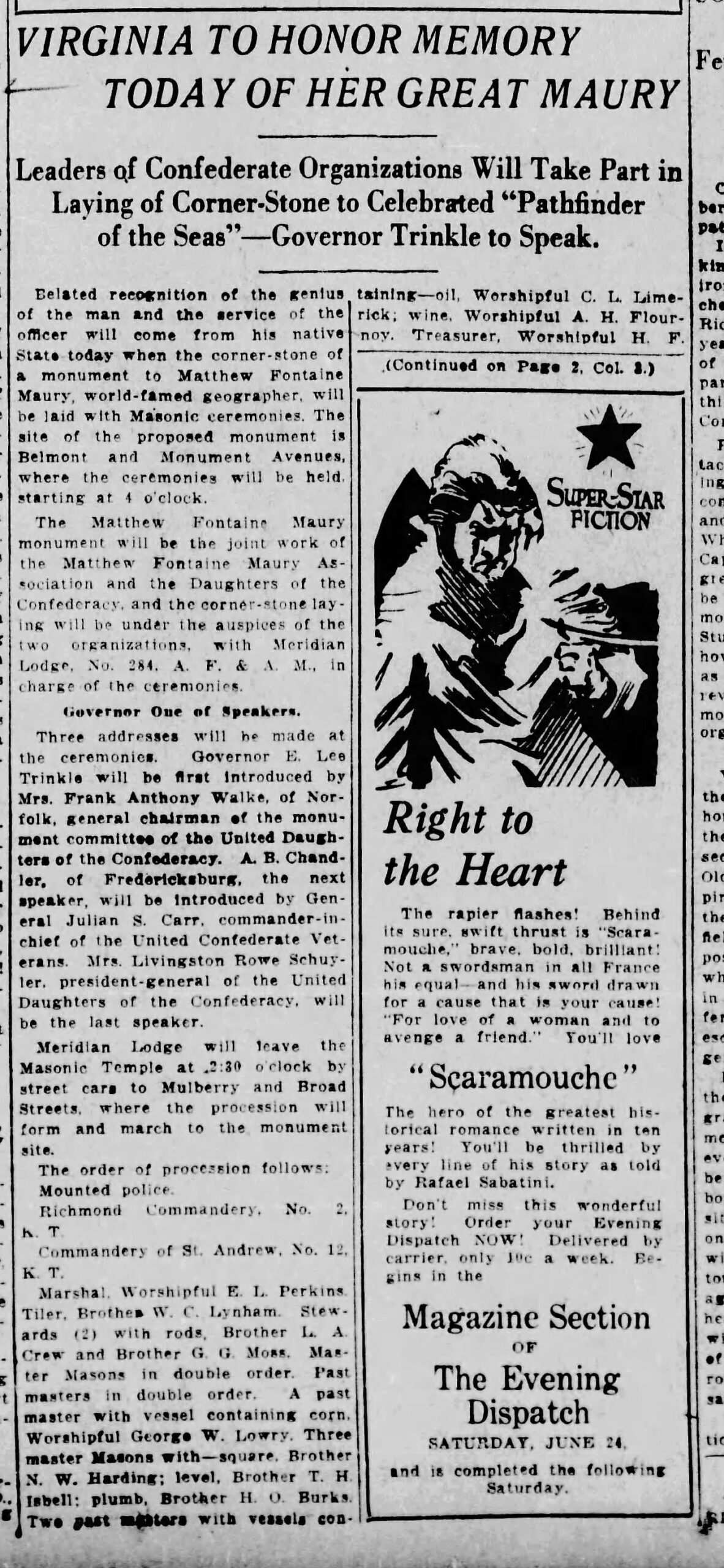 Matthew Fontaine Maury: Richmond Times-Dispatch · Jun 22, 1922