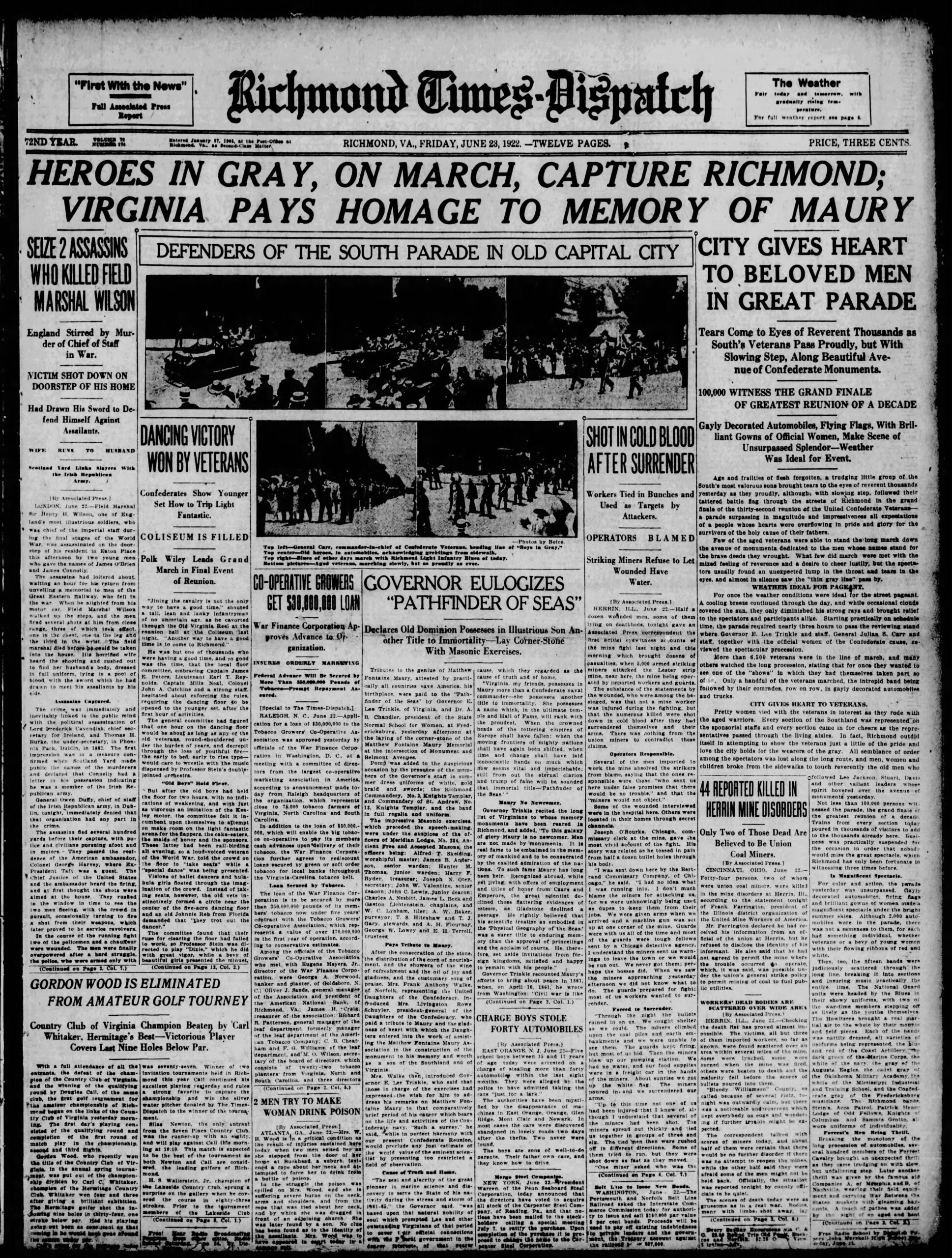 Matthew Fontaine Maury: Richmond Times-Dispatch · Jun 23, 1922