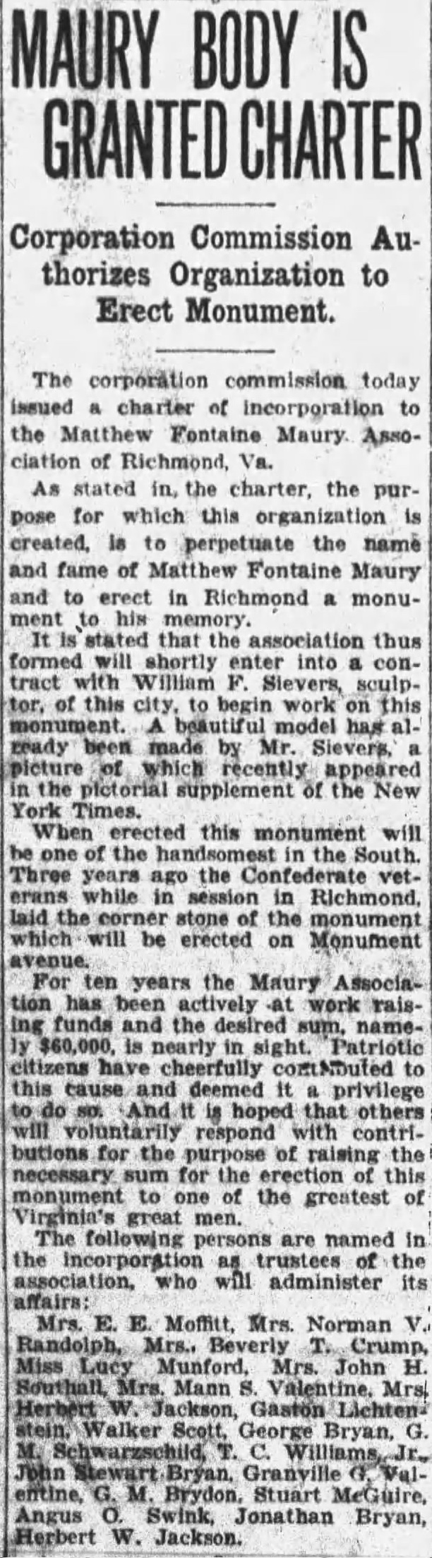 Matthew Fontaine Maury: Richmond News Leader · Apr 2, 1926