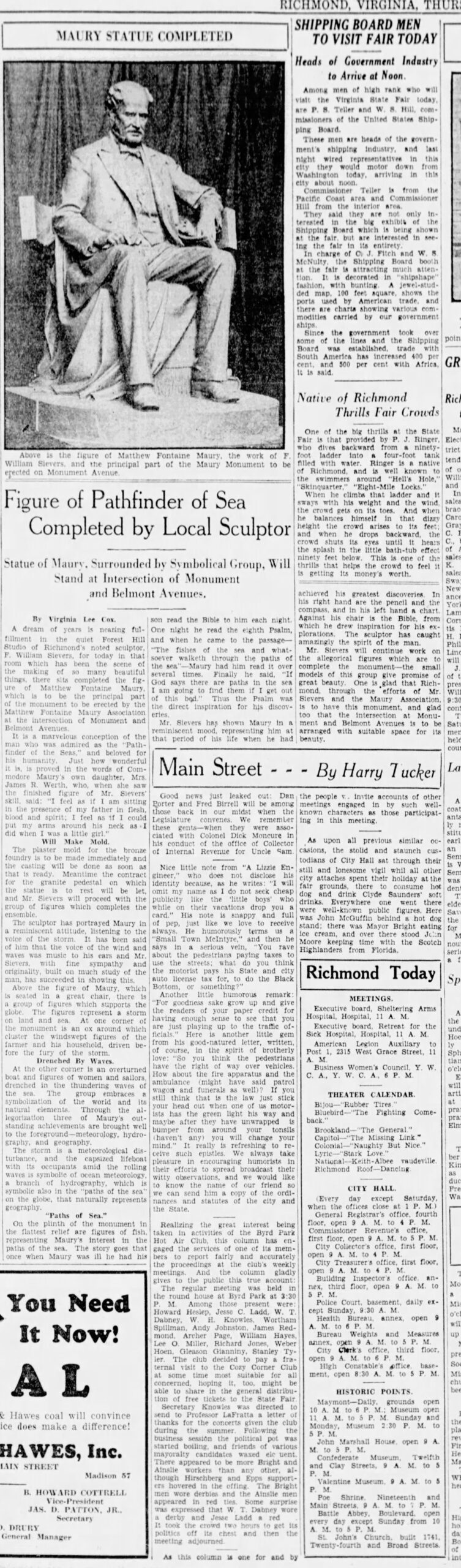 Matthew Fontaine Maury: Richmond Times-Dispatch · Oct 6, 1927