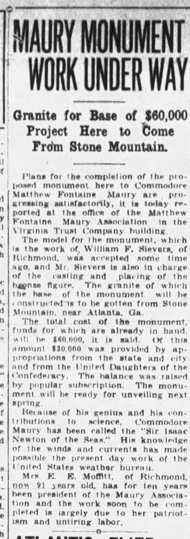 Matthew Fontaine Maury: Richmond News Leader · Jun 22, 1928