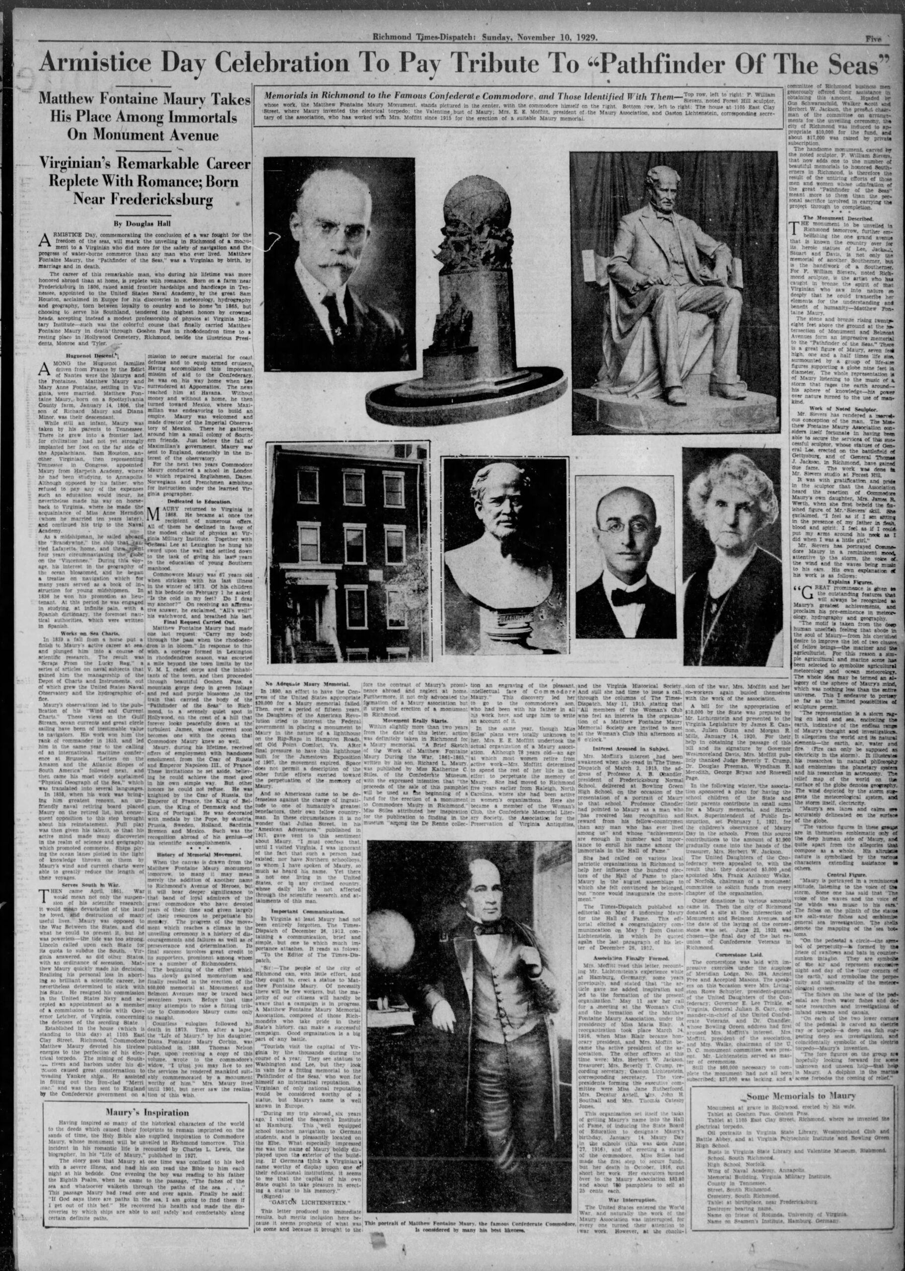 Matthew Fontaine Maury: Richmond Times-Dispatch · Nov 10, 1929