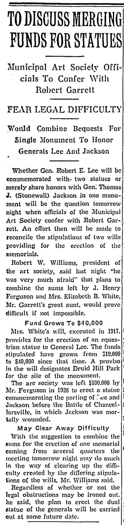 Lee-Jackson Newspaper: The Baltimore Sun · Nov 22, 1934