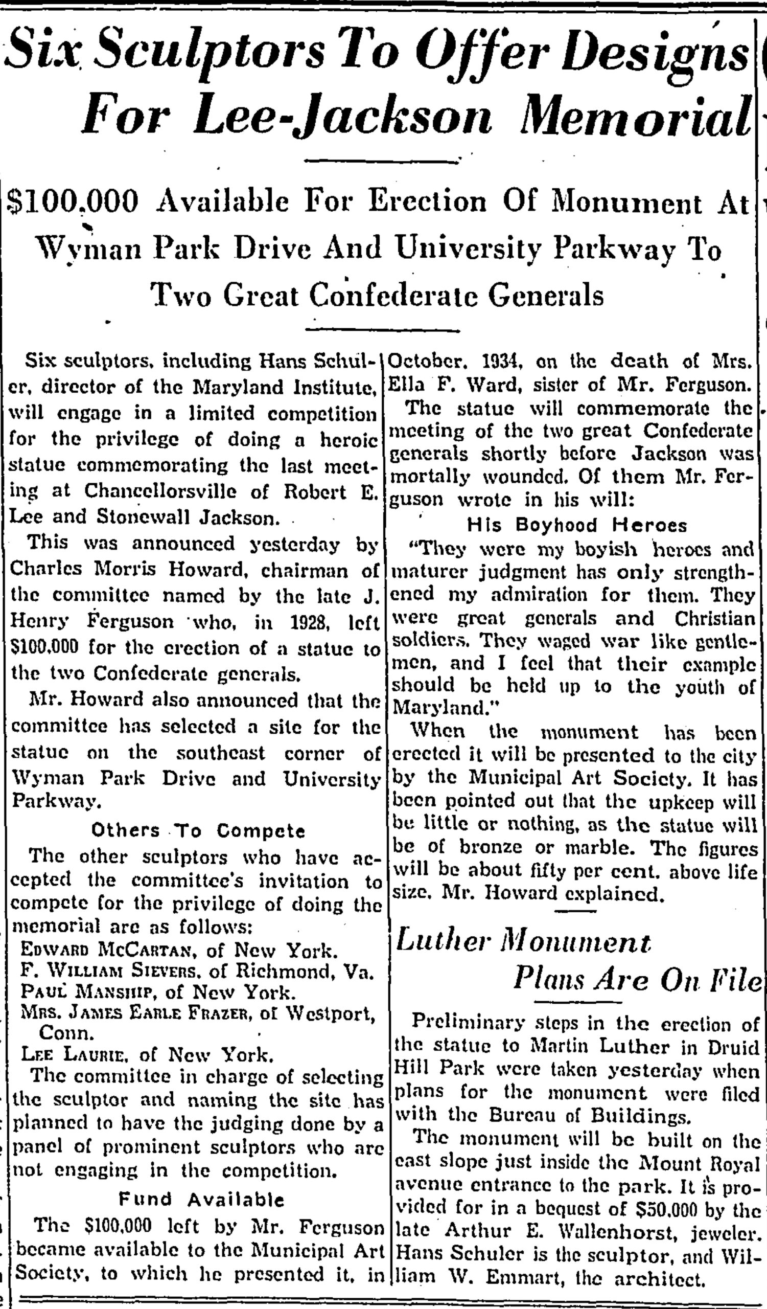 Lee-Jackson Newspaper: The Baltimore Sun · Oct 3, 1935