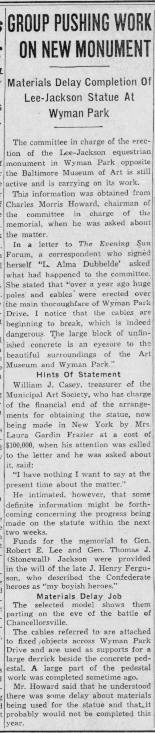 Lee-Jackson Newspaper: The Evening Sun · Mar 3, 1939