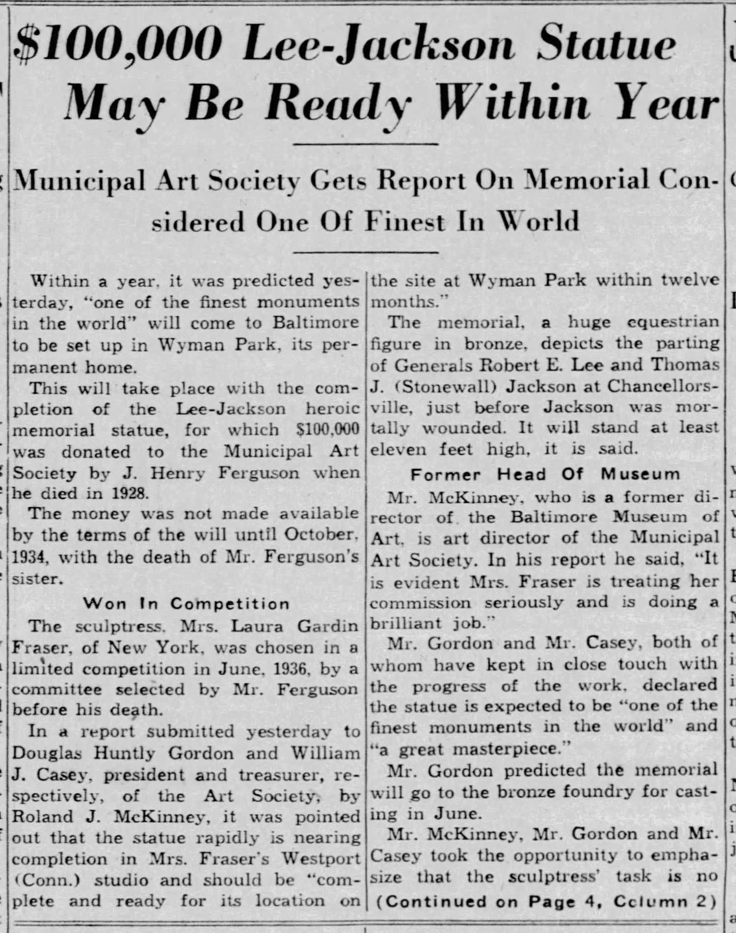 Lee-Jackson Newspaper: The Baltimore Sun · Apr 7, 1939