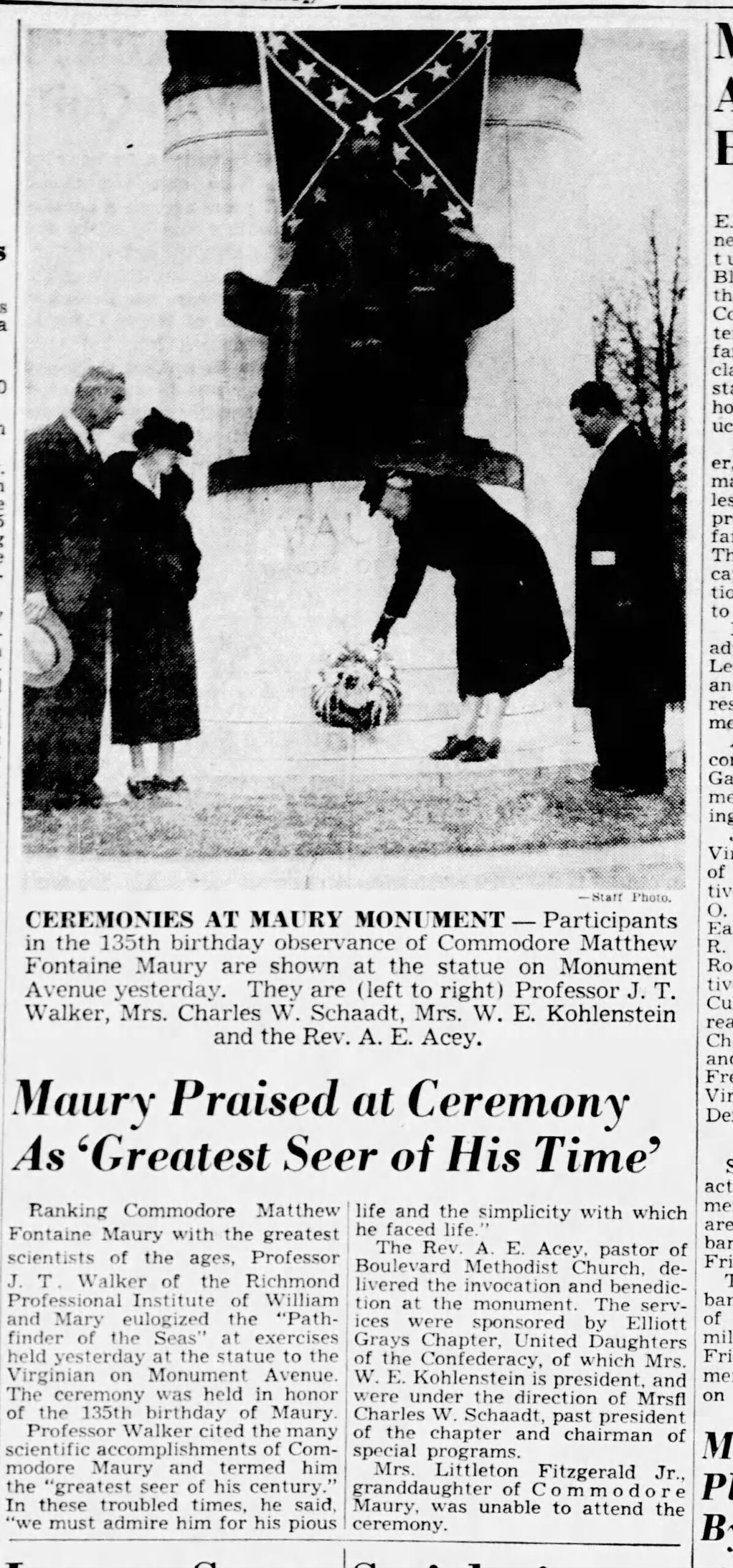 Matthew Fontaine Maury: Richmond Times-Dispatch · Jan 15, 1941