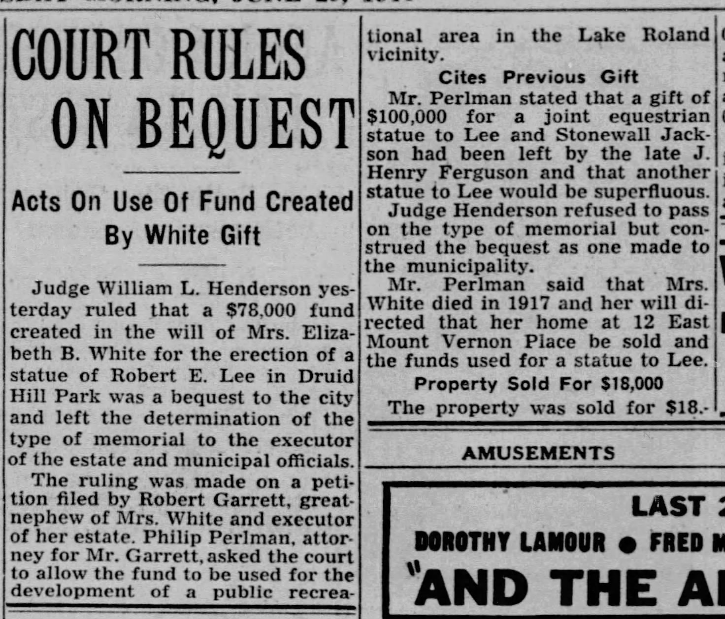 Lee-Jackson Newspaper: The Baltimore Sun · Jun 29, 1944