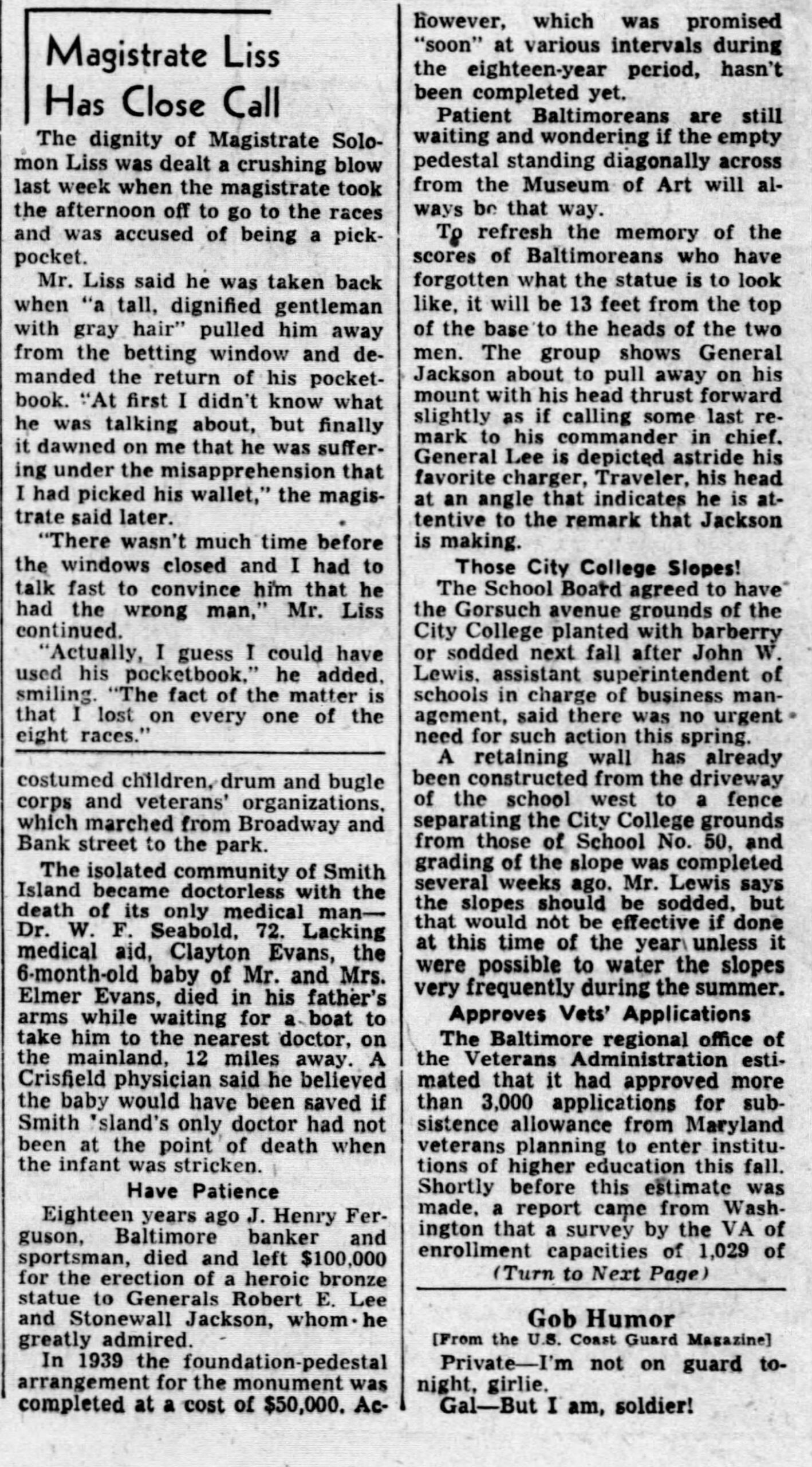 Lee-Jackson Newspaper: The Baltimore Sun · May 12, 1946