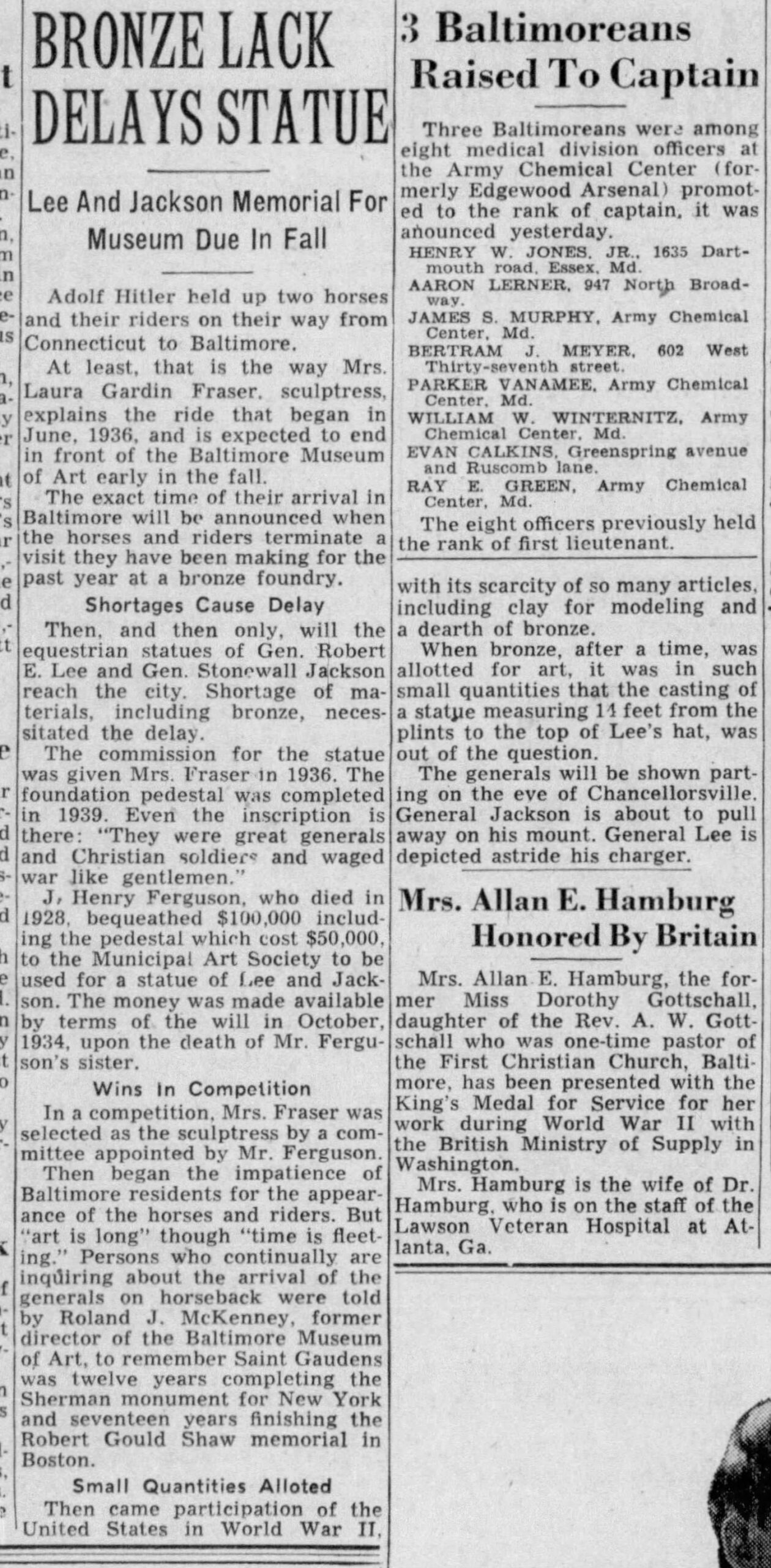 Lee-Jackson Newspaper: The Baltimore Sun · Jul 27, 1947