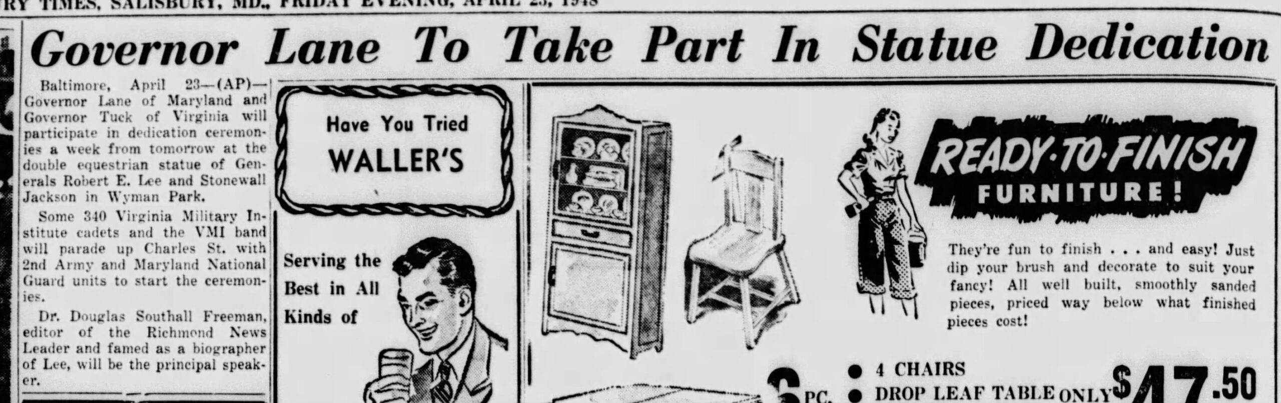 Lee-Jackson Newspaper: The Daily Times (Salisbury, MD) · Apr 23, 1948