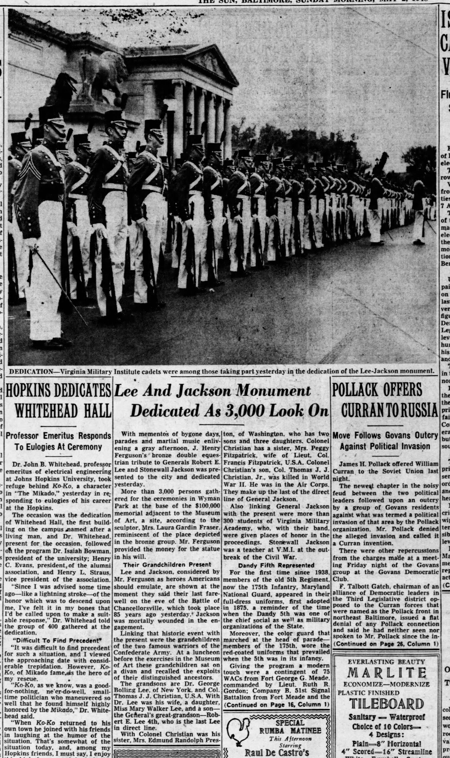 Lee-Jackson Newspaper: The Baltimore Sun · May 2, 1948