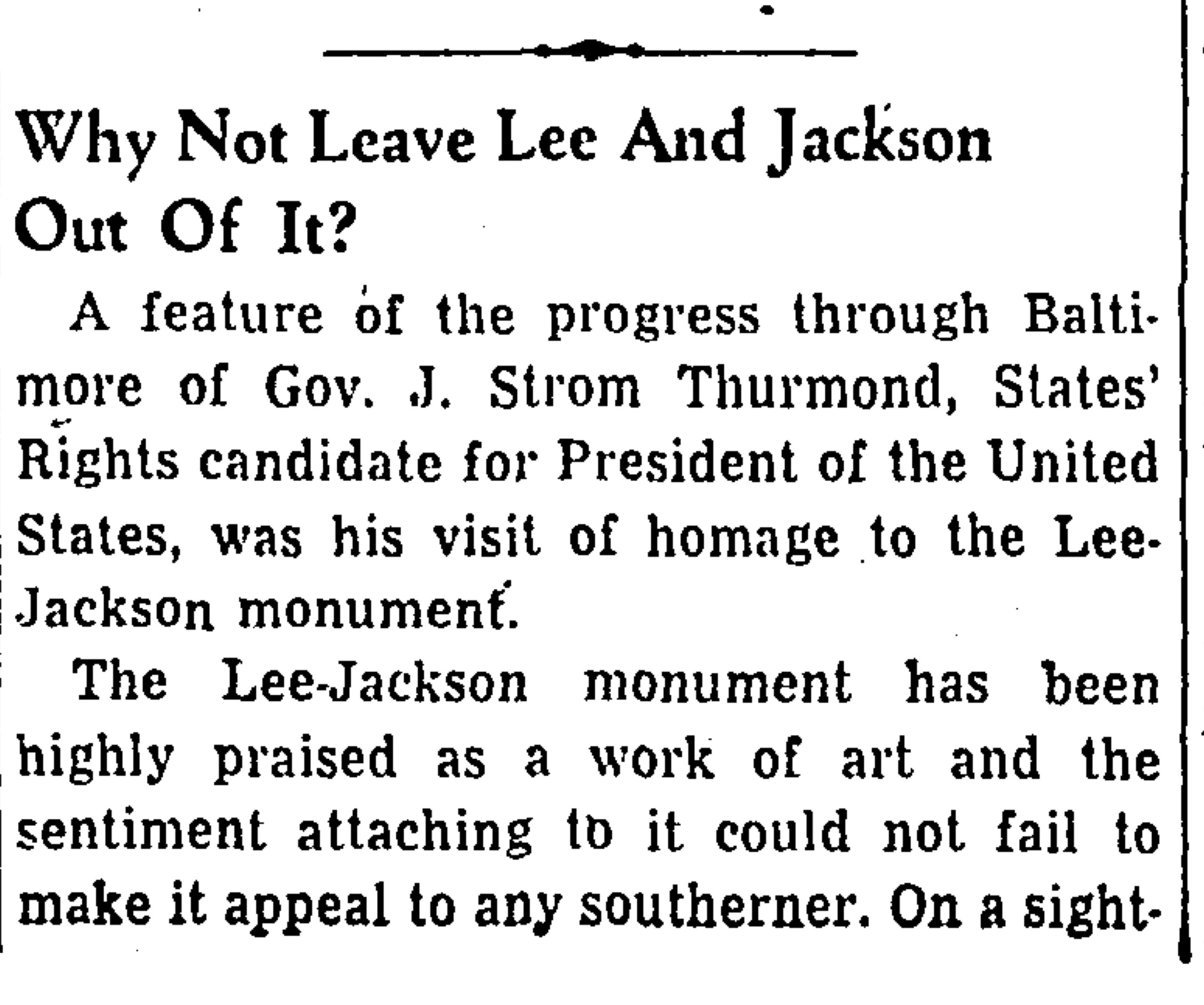 Lee-Jackson Newspaper: The Baltimore Sun · Oct 2, 1948