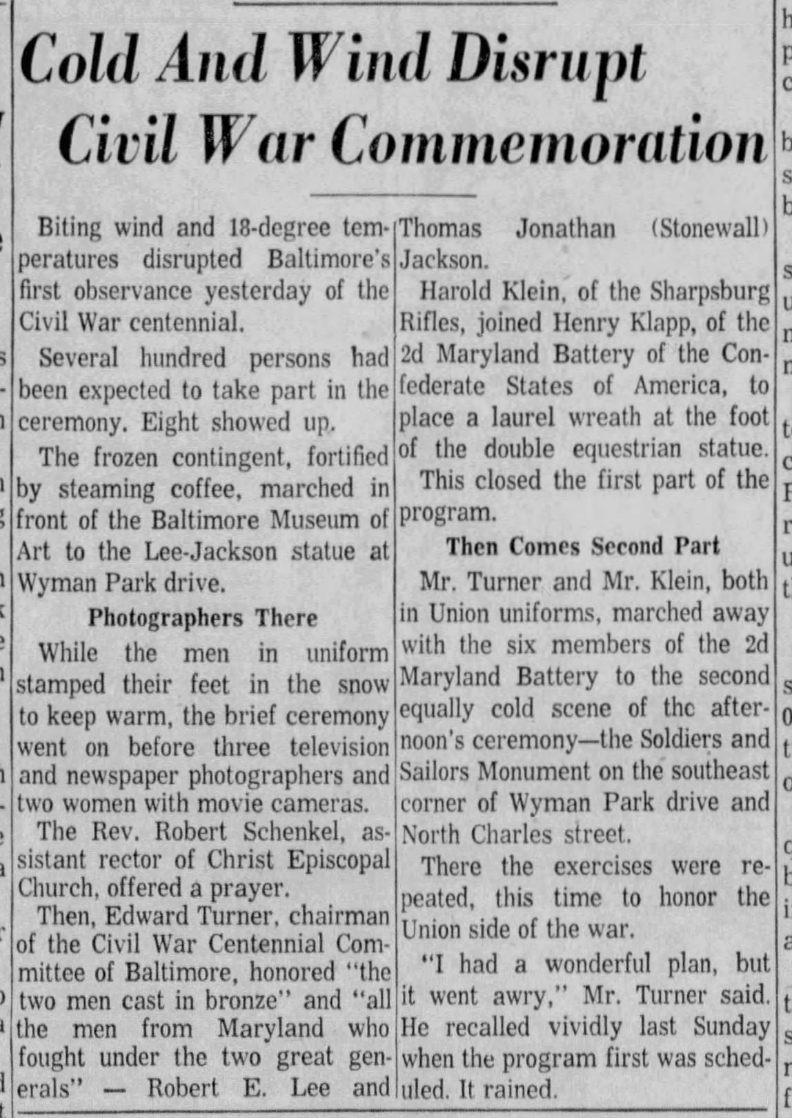 Lee-Jackson Newspaper: The Baltimore Sun · Jan 23, 1961