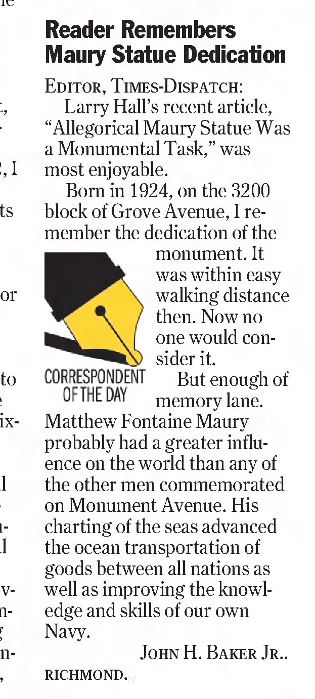 Matthew Fontaine Maury: Richmond Times-Dispatch · Aug 26, 2006