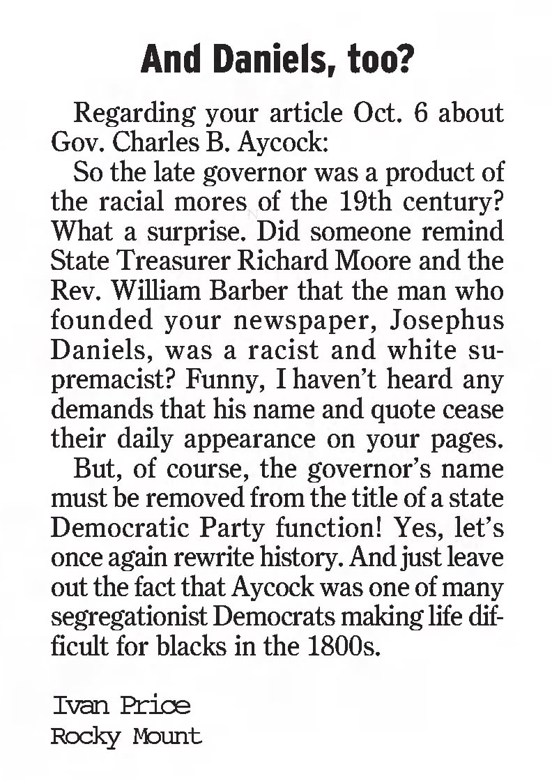 Josephus Daniels: The Raleigh News & Observer · Oct 14, 2007