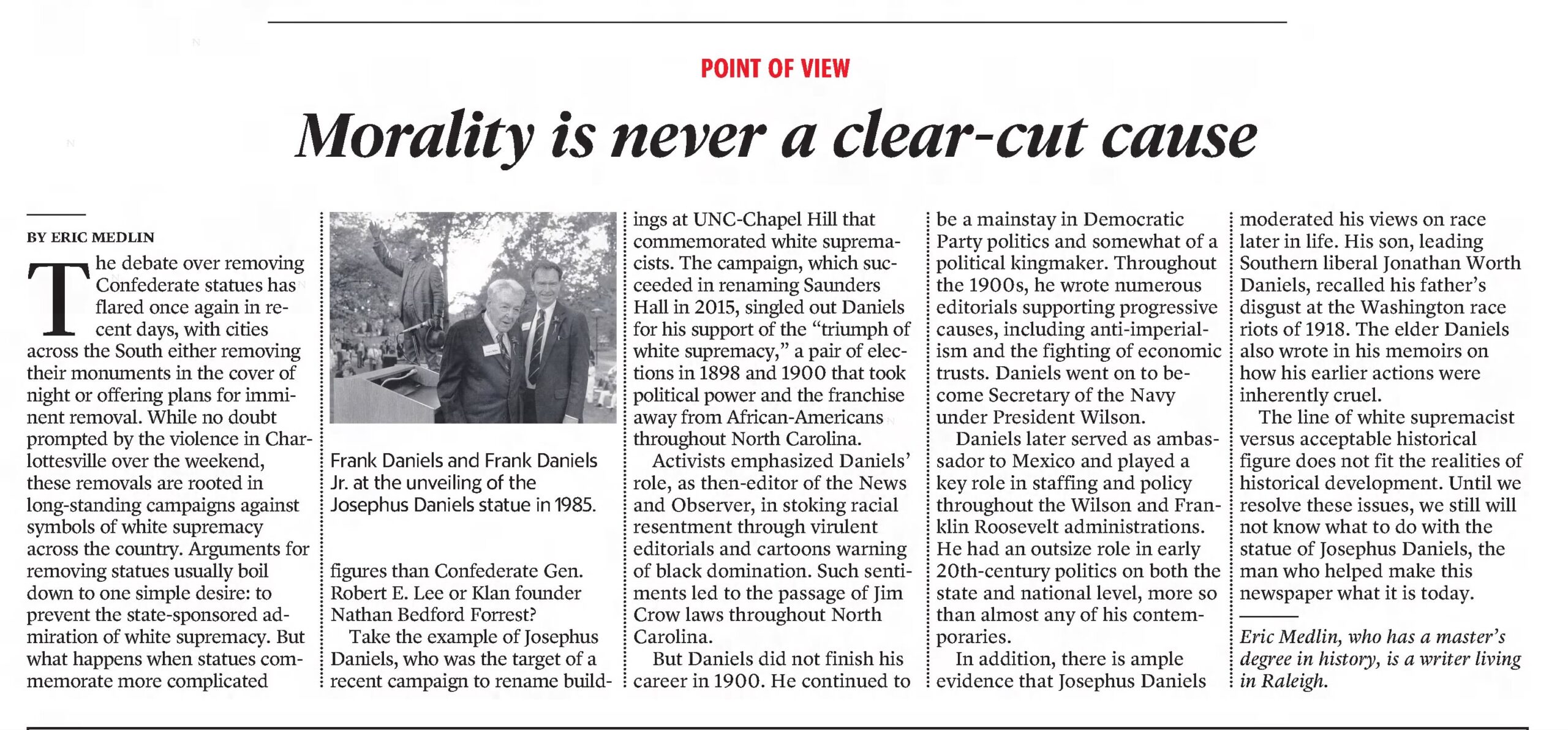 Josephus Daniels: The Raleigh News & Observer · Aug 25, 2017