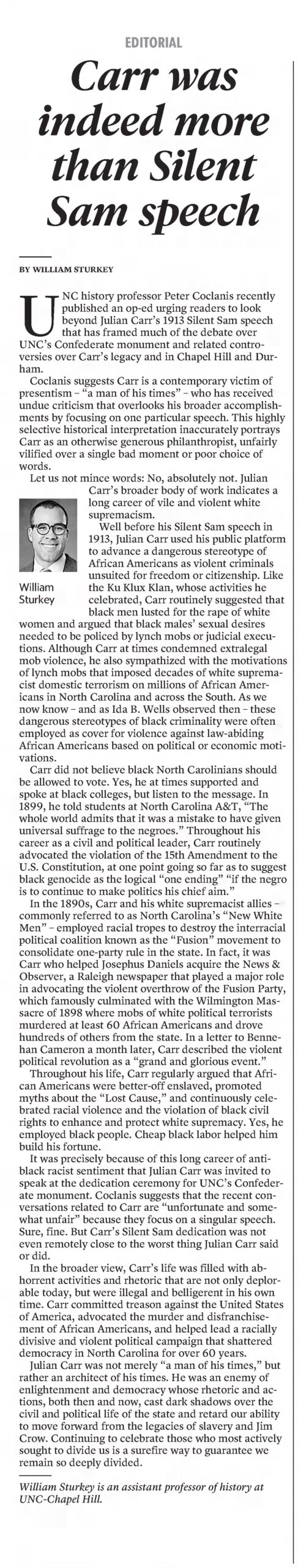 Josephus Daniels: The Herald Sun (Durham, NC) · Nov 1, 2017