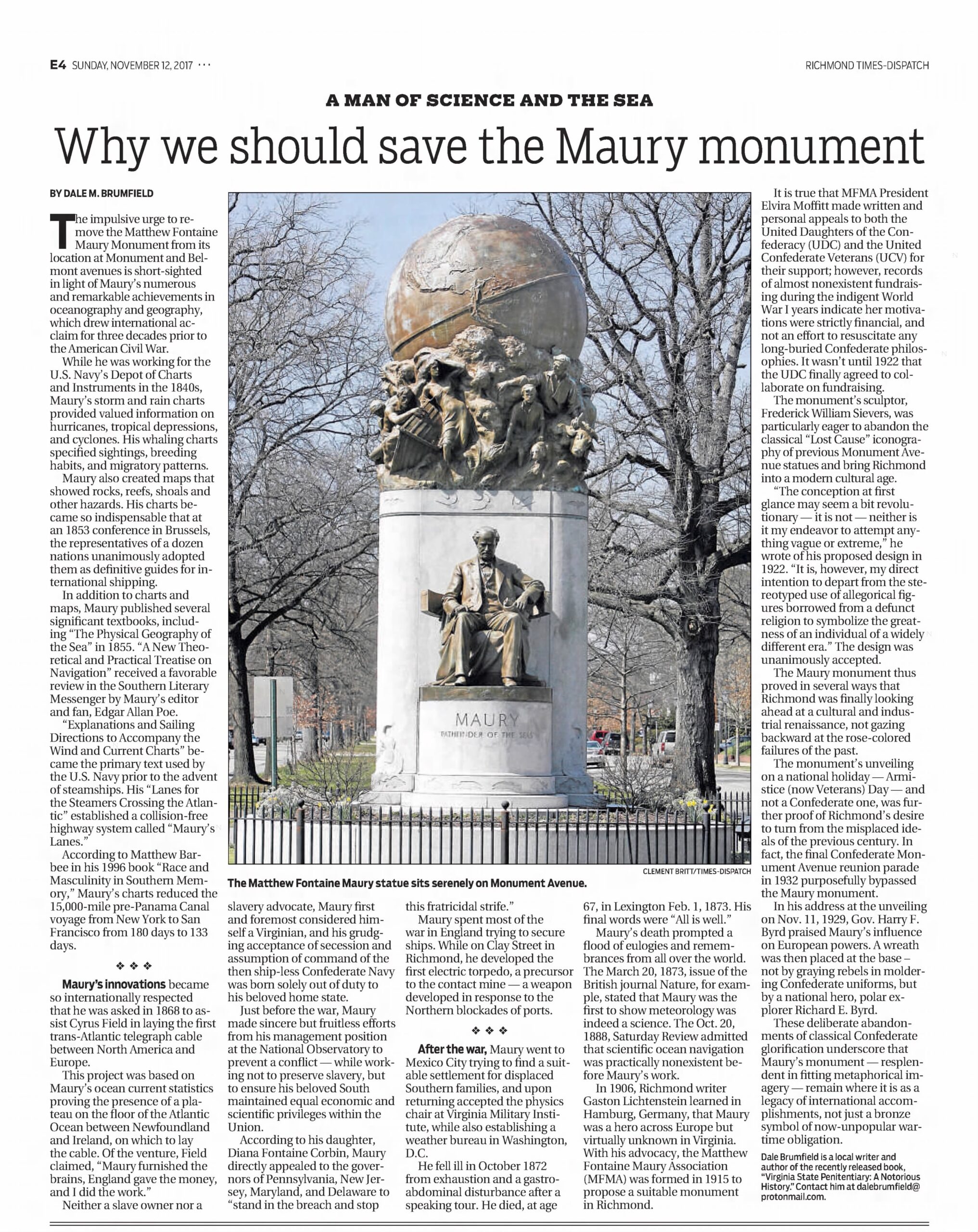 Matthew Fontaine Maury: Richmond Times-Dispatch · Nov 12, 2017