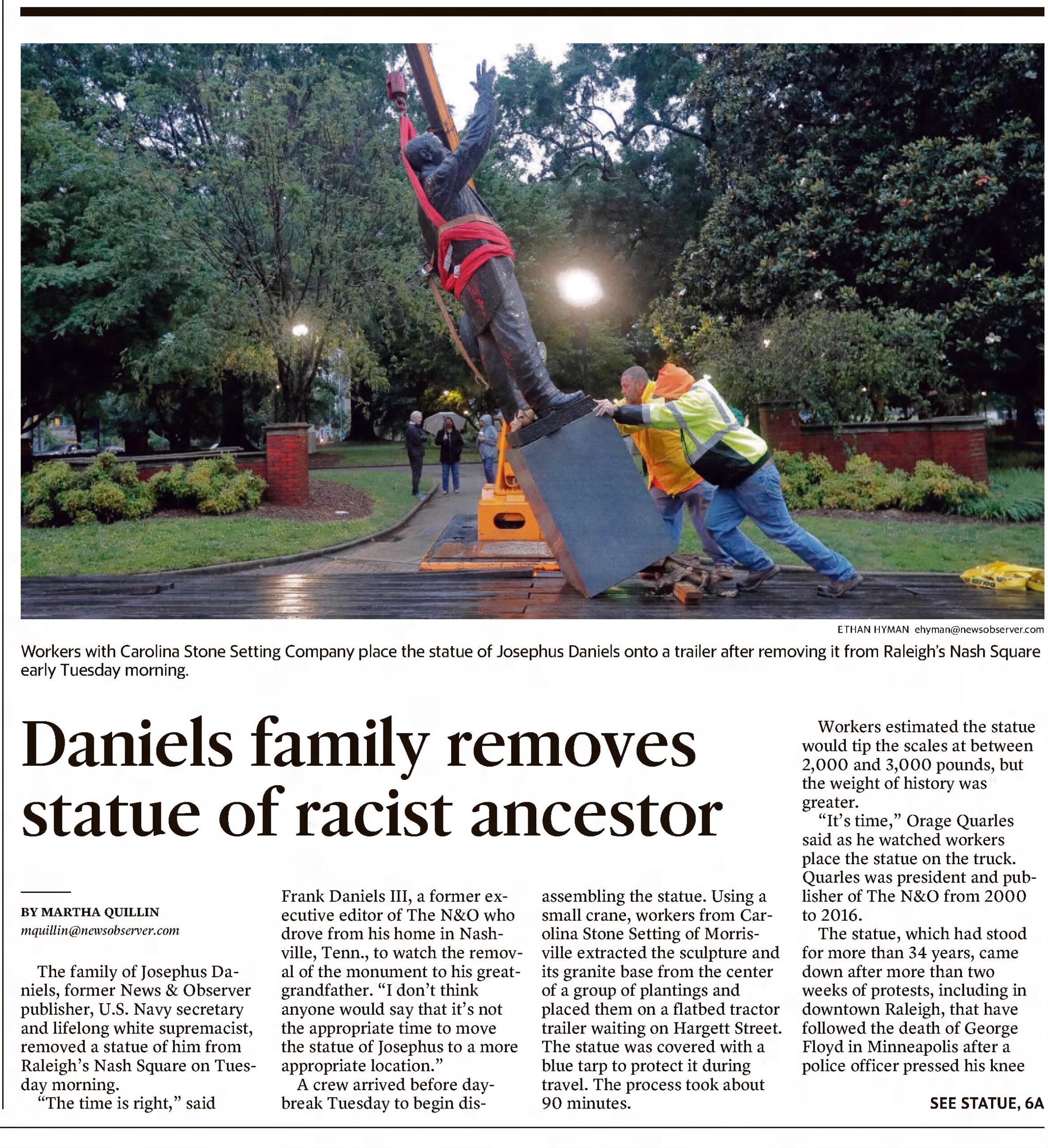 Josephus Daniels: The Raleigh News & Observer · Jun 17, 2020