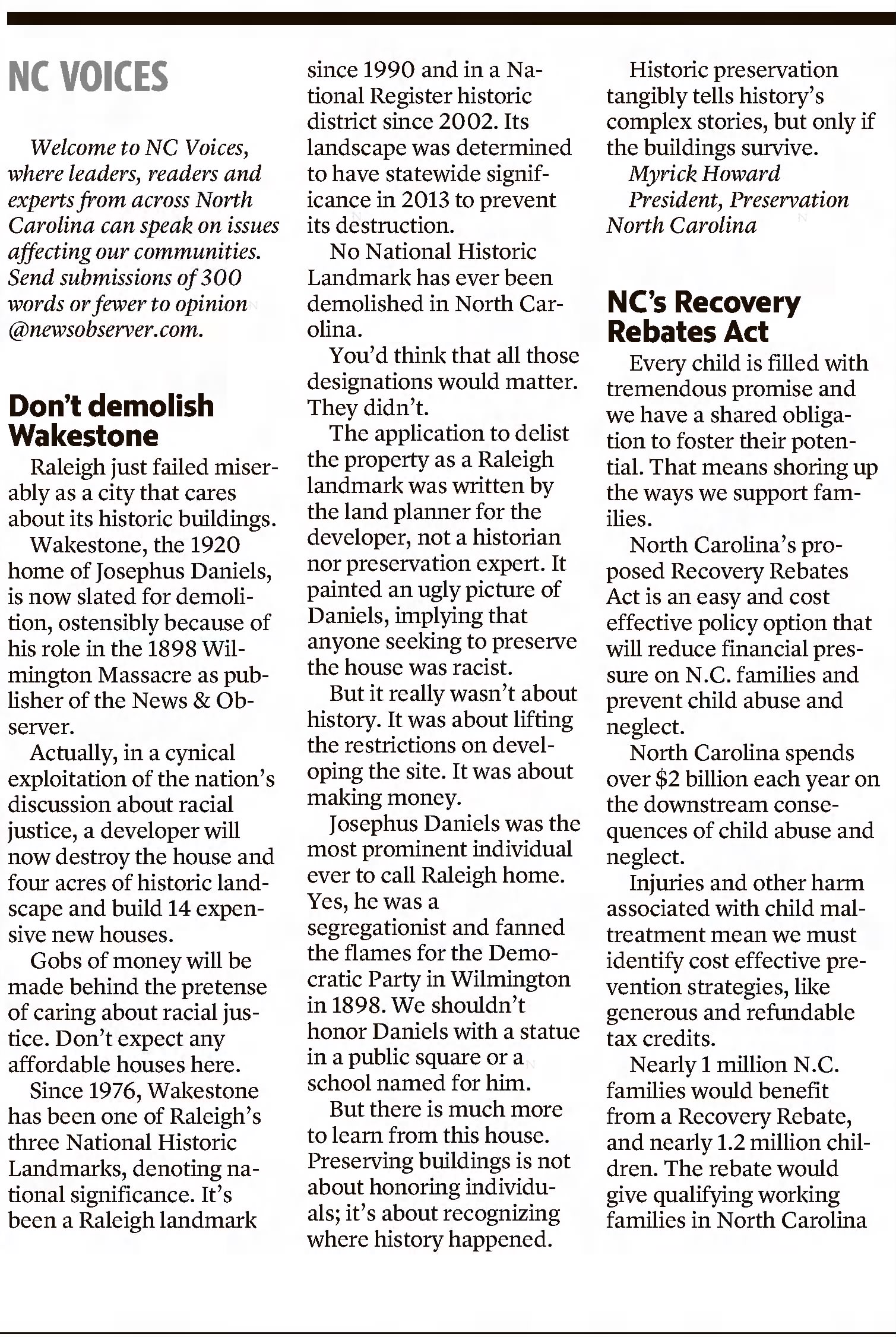 Josephus Daniels: The Herald-Sun (Durham, NC) · May 19, 2021